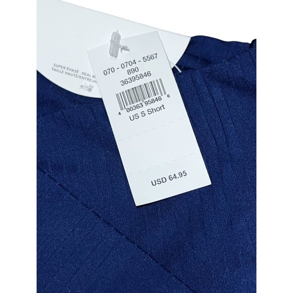 Aerie Offline Real Me Super Flare Crossover Waist Leggings Sz Small Short Navy - Picture 7 of 16